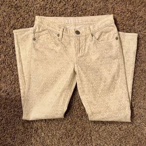 Rock&Republic Hamburg White/Gold Patterned Jeans Sz 2